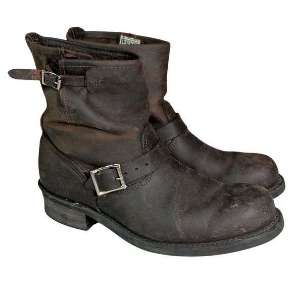 Frye Other - Vintage Frye Engineer Harness Boots Mens 10M Brown Leather Motorcycle Riding USA